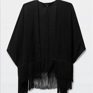 NWOT Aritzia Talula Black Kimono with Fringe